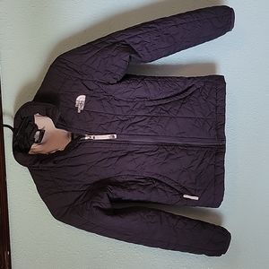 The North Face Jacket Girls Small 7/8 Charcoal Dark Blue with Light Stiching
